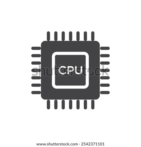 CPU icon Symbol mark in filled style