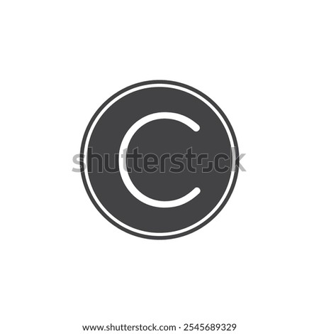 Copyright icon Symbol mark in filled style