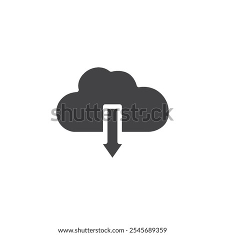 Cloud upload icon Symbol mark in filled style