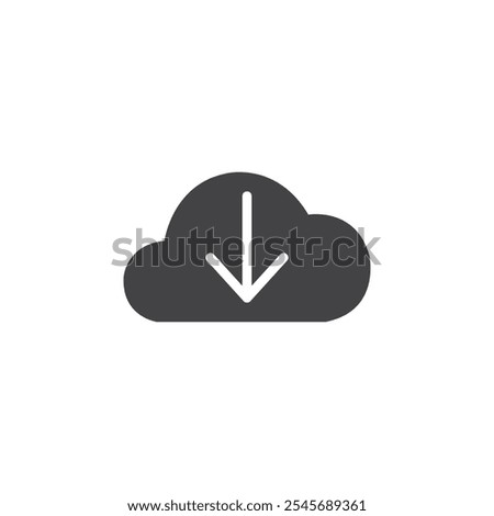 Cloud download icon Symbol mark in filled style