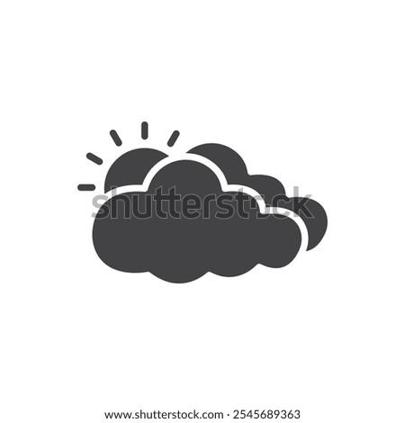 Cloudy Day icon Symbol mark in filled style