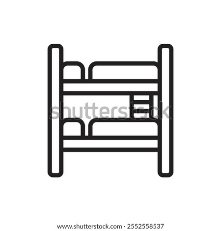 Bunk bed icon Simple thin outline