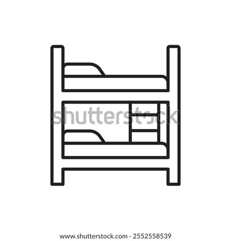 Bunk bed icon Simple thin outline