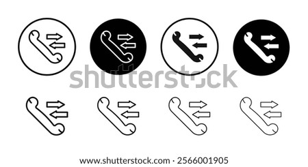 incoming outgoing calls icon Simple thin outline