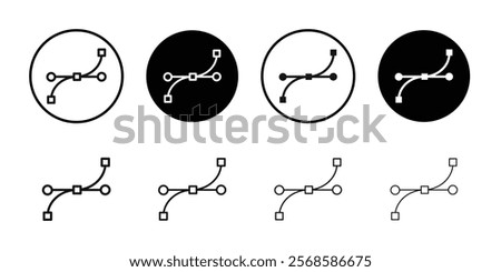 Bezier curve icon Simple thin outline