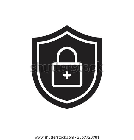 Shield lock icon Line Art Logo set