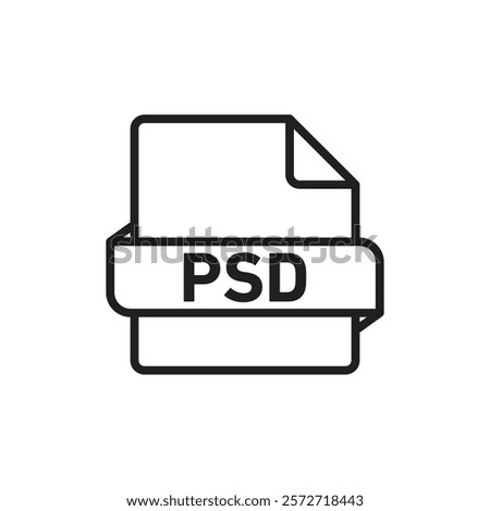 PSD File Format Icon Simple thin outline