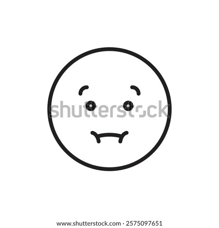 Nauseated emoji icon Simple thin outline