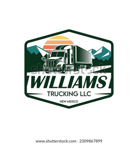 Williams Trucking LLC vintage logo design