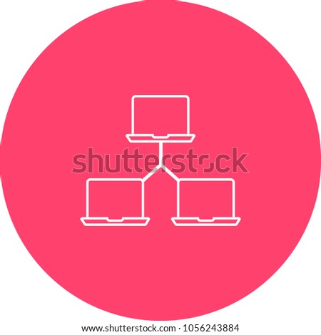 flat Vector icon - illustration of computer network icon isolated on white