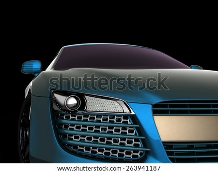 Sport Car. 3d model on black background.