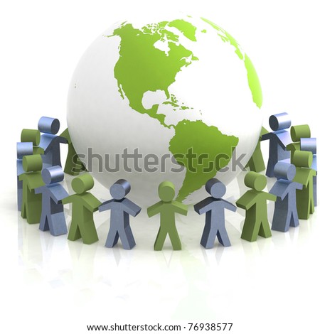 World partnership. 3d image isolated on white background.