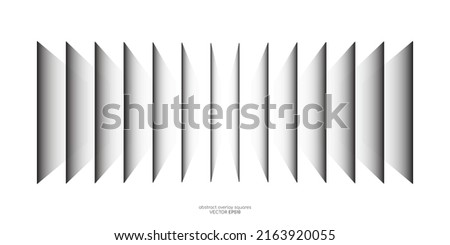 Abstract perspective rectangles overlay light shadow pattern isolated on white background. Vector illustration in concept technology, modern, music.