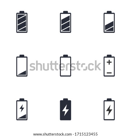 battery life icon set, battery charge indicator