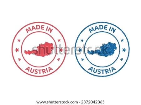 made in Austria icon set, product stamp of Republic of Austria