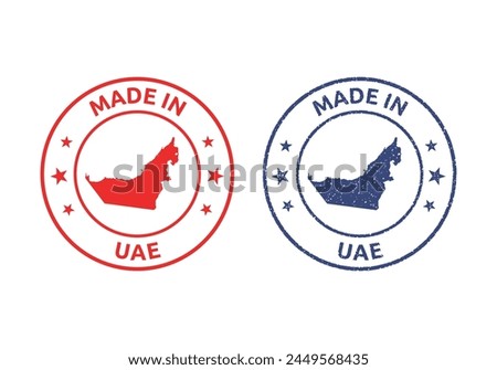 made in UAE labels set, made in United Arab Emirates product stamp
