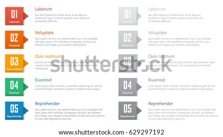 chart table design, ranked numbered list vector template 商業照片 © 