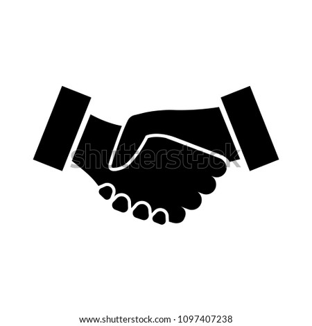 Handshake icon. Two hands shaking in confirmation of business contract, agreement, partnership or alliance. Vector Illustration