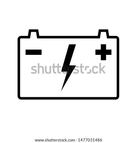 Automotive battery line icon. Battery for cars, trucks and other motor vehicles. Vector Illustration