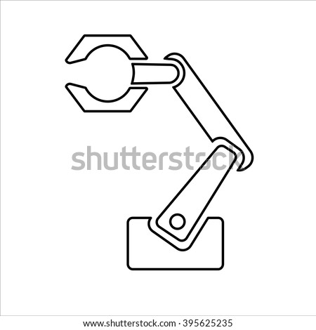 Mechanical robotic arm Vector Illustration. Programmable robotic arm for multiple industrial applications