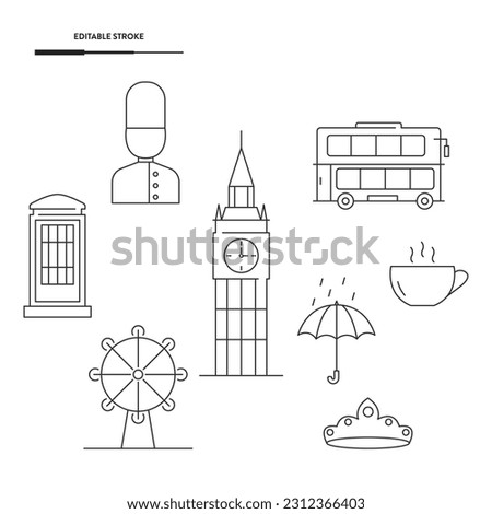 England Icon Set Vector Design.