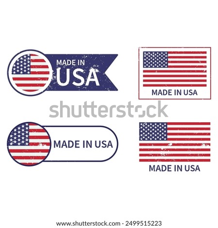 Grunge Made In USA Rubber Stamp Icon Vector Design.