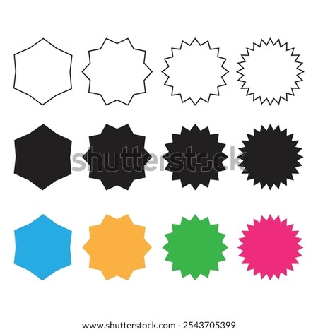 Set Of Starburst Vector Design.