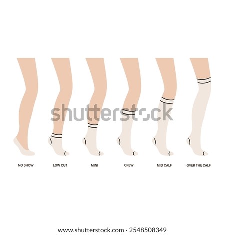 Sock Length Icon Set Vector Design.