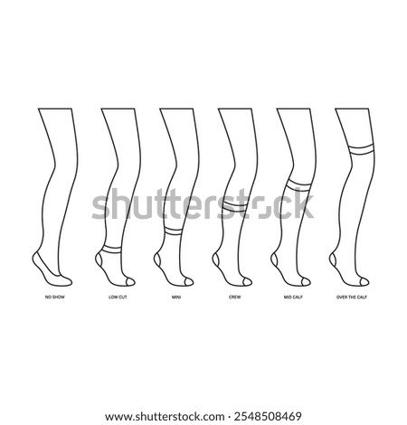 Sock Length Icon Set Vector Design.