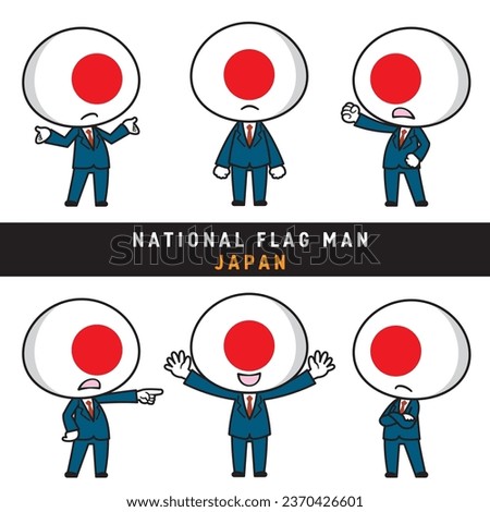 Illustration of a character personifying the Japanese flag