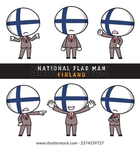 Illustration of a character personifying the Finnish flag