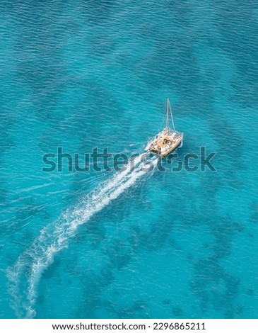 Similar – Image, Stock Photo Catamaran on the beach on a sunny day