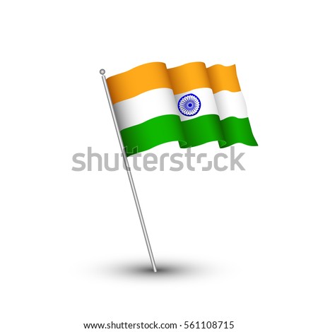 India flag 3D isolated on white background