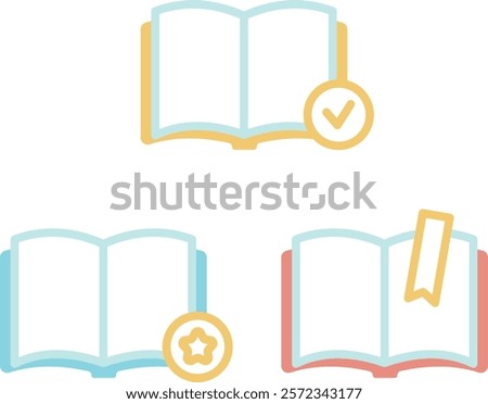 Set of icons for various book spreads