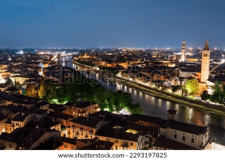 Similar – Foto Bild Verona bei Nacht adige