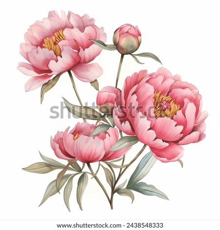Similar – Image, Stock Photo Pink peony flower in stoneware vase in hand