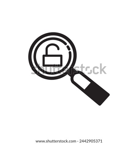 Search Screen lock outline icon. filled flat sign for mobile concept and web design. magnifying glass statistics view simple solid icon. Symbol, logo illustration. thin line symbol on white background