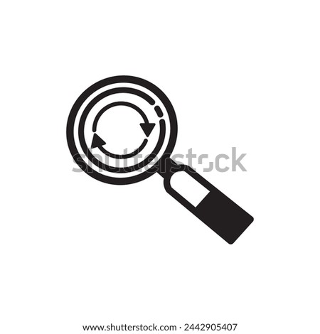 Refresh search outline icon. filled flat sign for mobile concept and web design. magnifying glass refresh search simple solid icon. Symbol, logo illustration. thin line symbol on white background