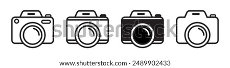 Camera icon set. photo camera icon. camera photography icon.