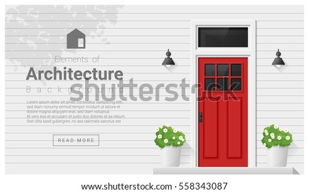 Elements of architecture , front door background , vector ,illustration 