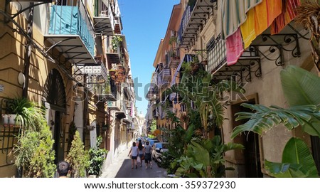 Similar – Image, Stock Photo street in palermo Street