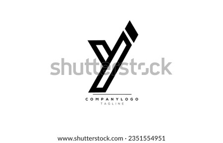 Alphabet letters Initials Monogram logo YI, YI INITIAL, YI letter