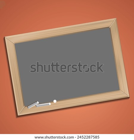 Blackboard with wooden frame, dirty chalkboard. Chalkboard. Realistic black and blackboard in wooden frame isolated on whit background. Blackboard . Rubbed out dirty chalkboard. Ba