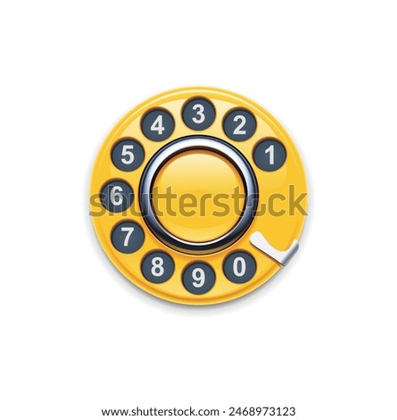 Rotary phone dial, old telephone numbers, abstract disk, retro vintage phone disc, black isolated on white background, vector illustration.
