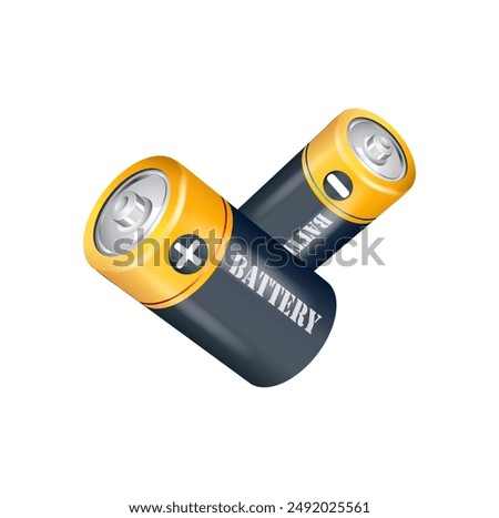 two batteries on a white background, 3D render
Alkaline Battery Icon on White Background. Vector. 3D illustration. Batteries. Image with clipping path
