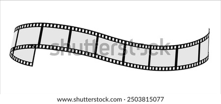 MOVIE, PHOTOGRAPHY film strip ISOLATED ON WHITE BACKGROUND. Film Strip. 3D. Film, Camera, Film Reel.
