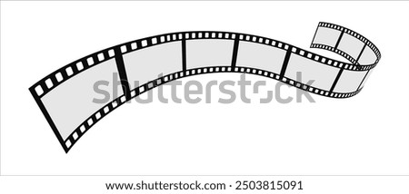 MOVIE, PHOTOGRAPHY film strip ISOLATED ON WHITE BACKGROUND. Film Strip. 3D. Film, Camera, Film Reel.
