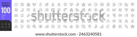 Business and Finance Editable Icons set. Vector illustration in modern thin line style of money related icons: profit, cash, banking, and more. Pictograms and infographics for mobile apps.