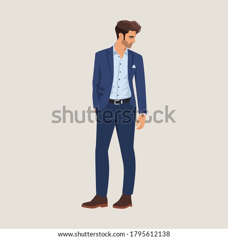 Handsome man wearing suit posing as a model