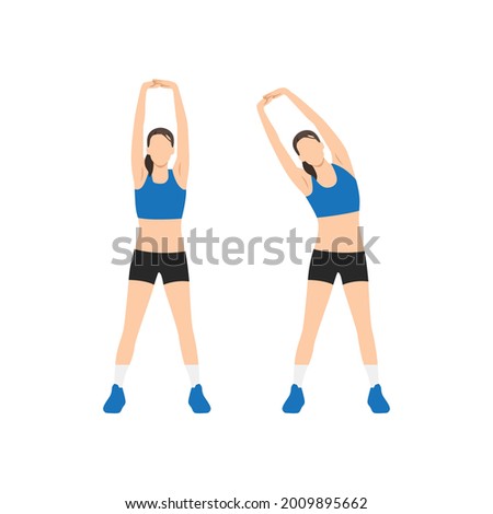 Similar – Image, Stock Photo Woman athlete standing stretching on yoga mat after training